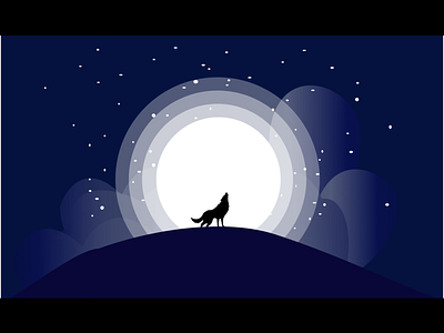 full moon design figmadesign full moon howling icon vector illustration nature night vector illustration wolf