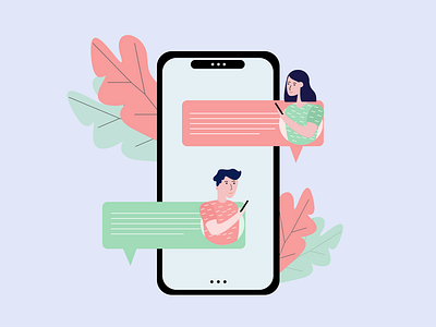 onboarding ui 1 app design branding chatting app chatting ui figmadesign girl character icon vector illustration message app messagebird messaging app mobile app design onboarding typography ui vector illustration