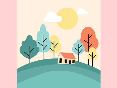 nature illustration ai ai illustration design flatdesign hill icon vector illustration landscape nature illustration