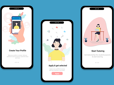 Onboarding Ui illustration account app character create figmadesign girl illustration mobile app onboarding onboarding illustration onboarding screens onboarding ui select tutor uiux design uiuxdesign vector illustration