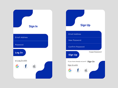 Mobile Login/Sign up UI