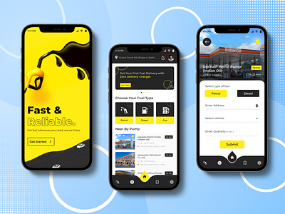 Fuel Delivery App UI/UX Design akanksha animation appui branding figmadesign fuelapp graphic design illustration stationfinderapp ui vectorlo