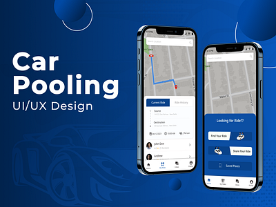 Carpooling App UI Design 3d automobile automotive branding car carpoolingapp cars figma figmadesign graphic design logo productdesign ui uiux uiuxdesign