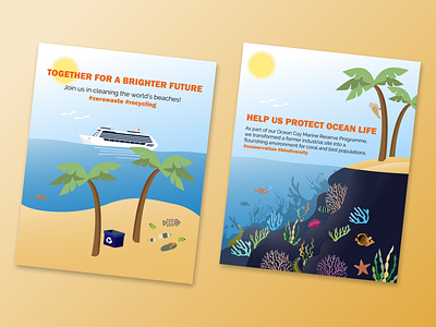 'Join Us' Campaign Posters 01 adobe beach branding campaign challenge coral environment illustration illustrator illustrator design ocean palms reef vector