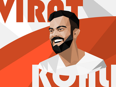 LowPoly Illustration of Virat Kohli illustration illustration design lowpoly lowpoly vector