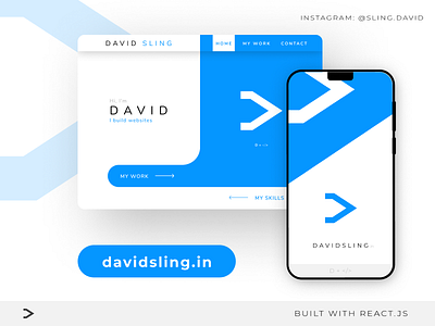 DavidSling.in blue blue and white portfolio web ui white