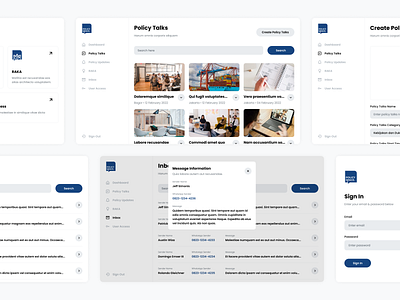 Policy Space Dashboard admin article blog dashboard inbox post ui web design