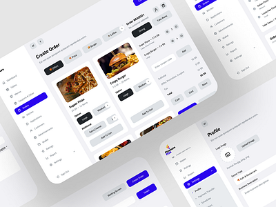 Flavours POS - Web App admin cafe cart checkout create delivery food food app order restaurant ui
