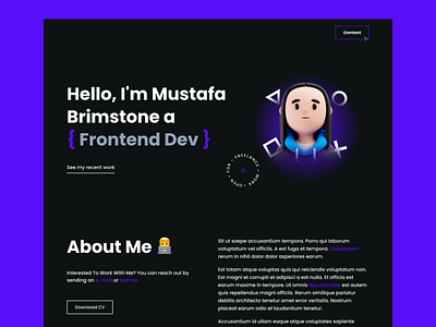 Portfolio Landing Page curriculum vitae cv landing landing page personal personal website portfolio ui