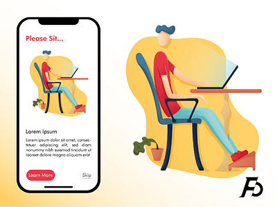 Please Sit... draw flatdesign illustration ui ux