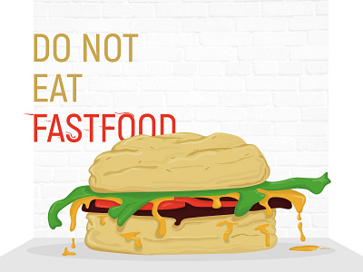 Don't Eat Fastfood design digital draw drawing flatdesign illustration inspiration i̇llustration skills vector