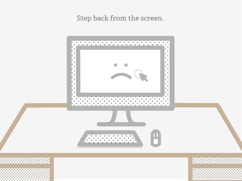 Step back from the screen. patterns dots emoticon geometric flat illustration