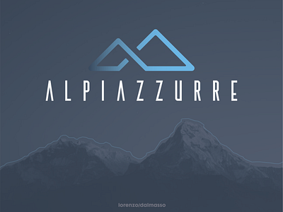 Alpi Azzurre // Logo Design alps branding design flat icon logo logo design logotype mountain logo ski ski school