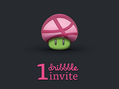 1invite 1up dribbble giveaway invite mushroom