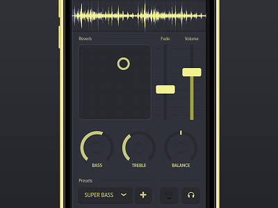 Audio App app audio dials effects iphone slider sound waves yellow