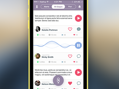 Social Voice Recordings App (WIP) app audio colorful ios social voice recording