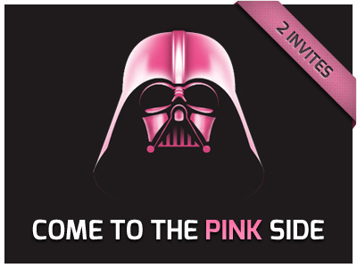 2 Dribbble Invites dark side darth vader dribbble invite pink star wars
