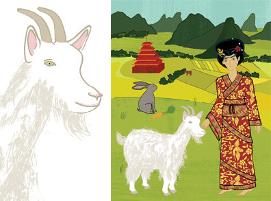 Heifer International — Pass on the Gift — Magnetic Set character design childrens illustration mixed media pen and ink realistic toy illustration