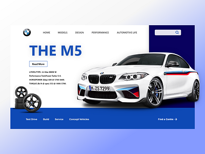 BMW M5 car header car website carui design designtrend landingpage productdesign ui ux web