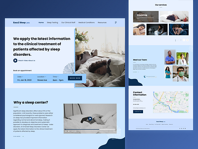 EaszZ Sleep Labs - Landing page branding clean design interface landingpage minimal simple sleepdisorder ui ux website