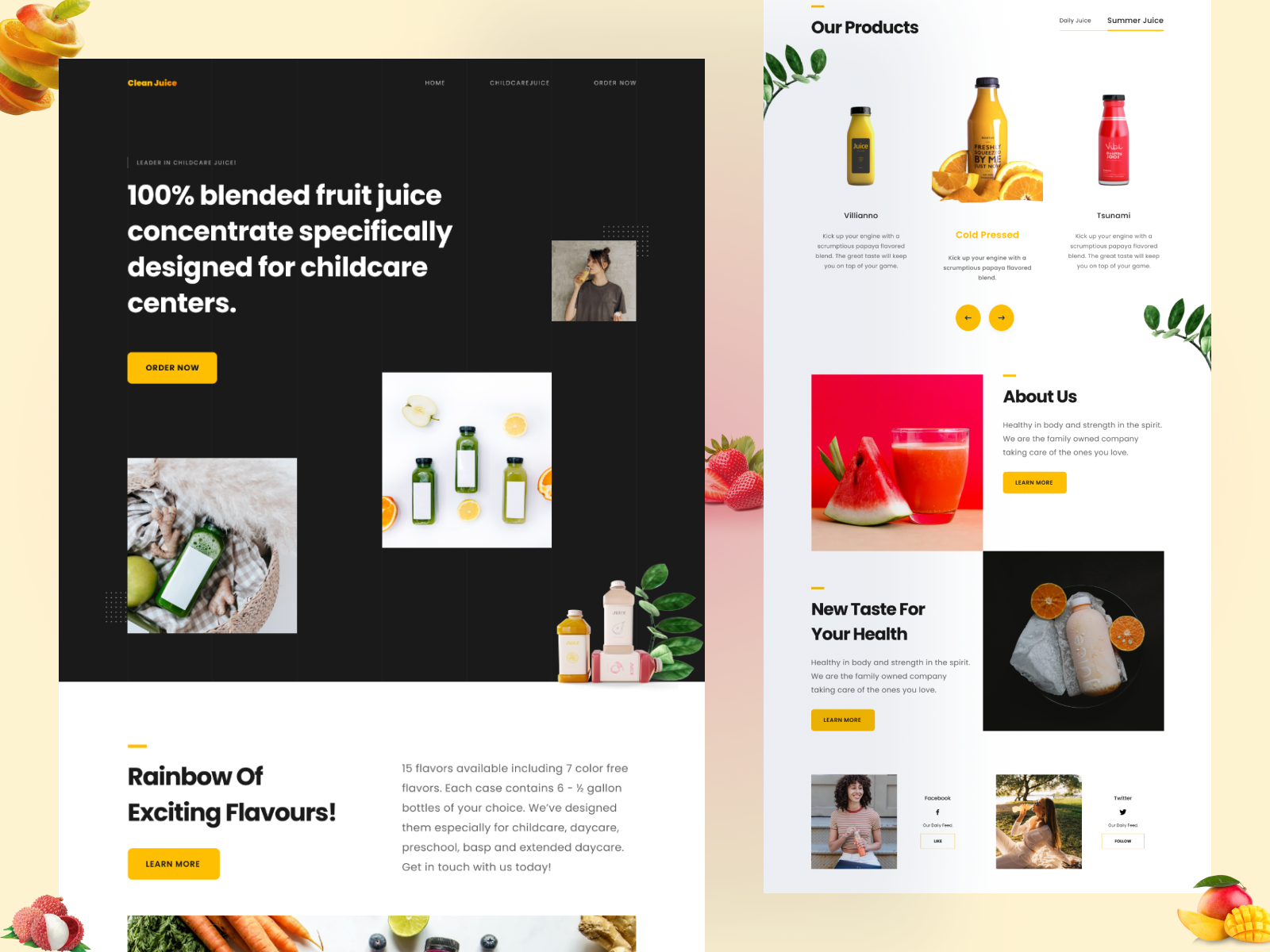 Clean Juice Web Design by Tirtharaj Som on Dribbble