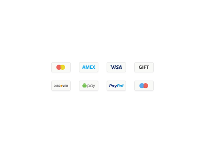 Credit Card and Payment Icons White amex cards discover icons payment visa