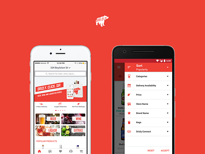 Drizly App android app delivery drizly ios product design ui design