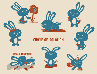 Circle of Isolation bunny character character design covid 19 design digital art illustration isolation social distancing