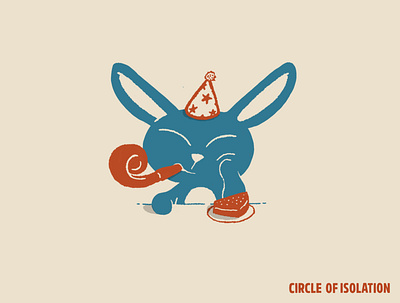 Circle of Isolation birthday bunny character character design covid 19 design digital art editorial illustration illustration isolation