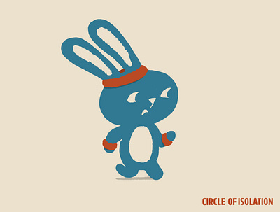 Circle of Isolation bunny character character design covid 19 design digital art editorial illustration illustration isolation running