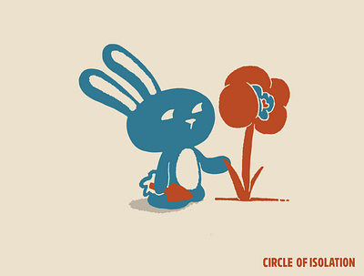 Circle of Isolation bunny character character design covid 19 design digital art editorial illustration gardening illustration isolation
