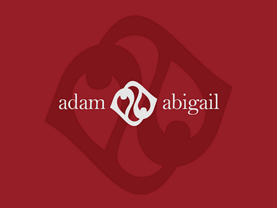 Adam & Abigail logo Day 7 a a adam abigail adobe ai daily logo challenge day 7 illustrator red type logo white