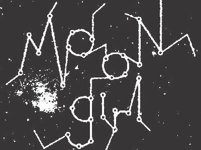 Moon Girl Progress design illustration print screenprint