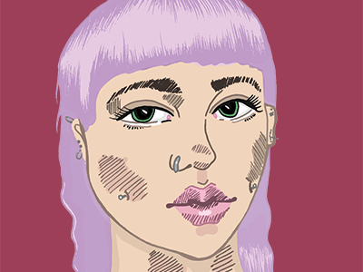 Doodle Time girl illustration piercings punk