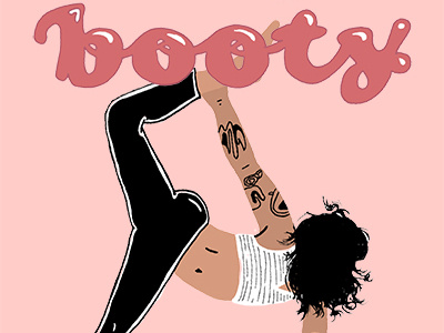Big Booty Yoga - Doodle Day 3 girl illustration yoga
