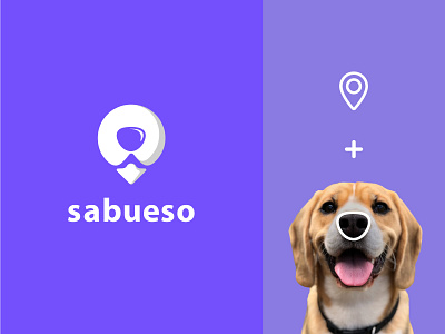 Sabueso / Location Logo 🐕 abstract branding design dog finder icon illustration illustrator location logo minimal typography vector