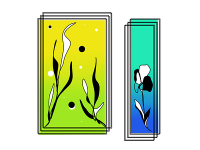 Abstract Plant-Themed Illustration abstract art color design drawing illustration lineart minimalistic plants stylish