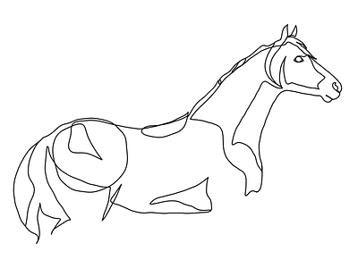 Horse in one-line style