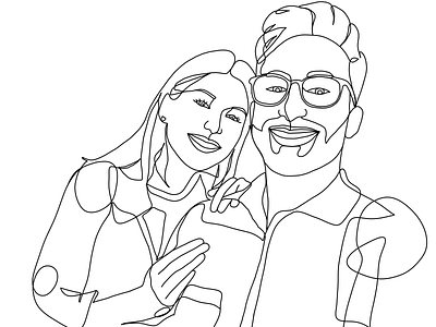 Couple one line art