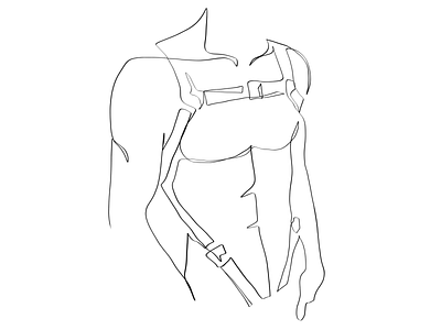 Strapped freedom belts design drawing erotic illustration lineart minimalistic oneline portrait single line stylish