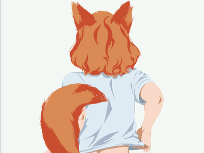 Foxy-girl anime art branding cat girl character character design coved design demihuman design drawing erotic art f flat art fox furry art girl illustration minimalistic portrait stylish