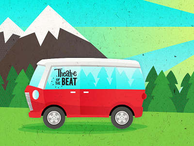 Theatre of the Beat Website Re-Design beat bus colour design flat illustration outdoors theatre van web