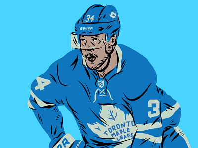 Illustration – Auston Matthews athlete auston blue hockey illustration leafs line maple matthews sketch sport toronto vector white