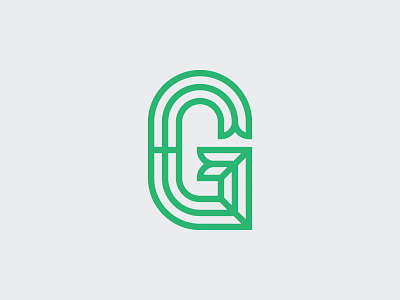 G brand branding green icon leaf line logo