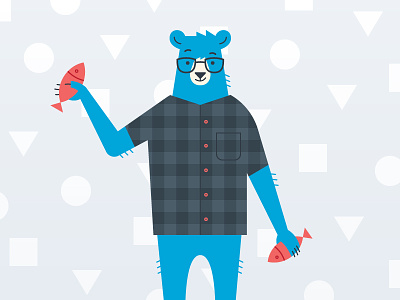 Meet Lawrence animal bear character city cool development icon illustration mascot plaid