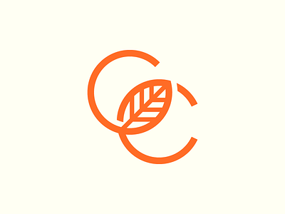GC brand c g icon leaf letters logo orange