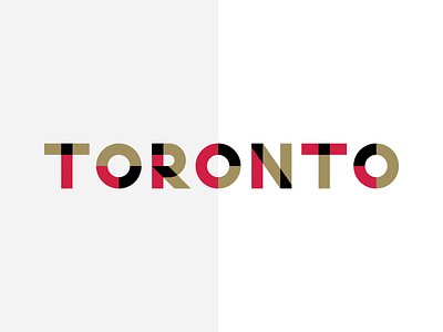 Toronto city custom geometric gold icon illustration overlap red toronto wordmark