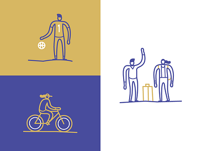 Character Styles basketball bike characters design icons illustration line simple sketches travel