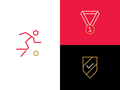 Simple Athletic Icons athlete design graphic icons illustration line medal run shield sketch soccer