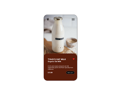 Oat Milk Product Page Design (Mobile app) app branding design minimal ui ux